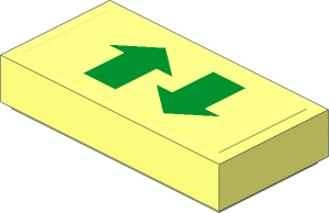 Tile  1 x  2 with Green Up and Down Arrows Sticker