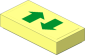 Tile  1 x  2 with Green Up and Down Arrows Sticker