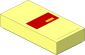 Tile  1 x  2 with Red and Yellow Rectangle Top Right Sticker