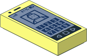 Tile  1 x  2 with Cell Phone with Face and  9 Buttons Pattern