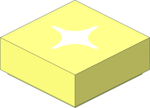 Tile  1 x  1 with White Star / Sparkle Pattern