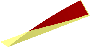 ~Wedge  8 x  4 Triple Curved without Studs with Red Triangle Pattern Side