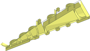 ~Wedge  8 x  4 Triple Curved without Studs Side