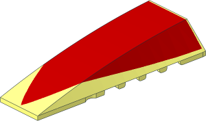 Wedge  8 x  4 Triple Curved without Studs  with Red Triangle Pattern