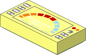 Tile  1 x  2 with Silver Buttons, Meter and "Detecting Relic" Pattern