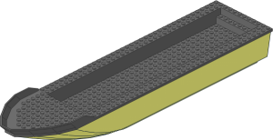 Boat Hull Floating 51 x 12 with Dark Bluish Grey Top