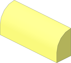 Brick  1 x  4 x  1.333 with Curved Top with Lowered Middle Reinforcer