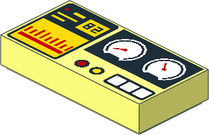 Tile  1 x  2 with Gauges, "82" and Buttons Pattern