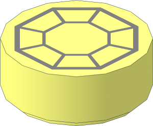 Tile  1 x  1 Round with Octagon (Arkenstone) Pattern