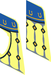 ~Minifig Torso Blue Collar with Gold Horseshoes Surcoat, Sand Blue Trim with Diamonds and Horse Knight Shield Half Pattern