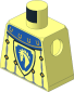 Minifig Torso with Blue Collar with Gold Horseshoes Surcoat, Sand Blue Trim with Diamonds and Horse Knight Shield Pattern