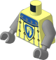 Minifig Torso with Arms and Hands with Blue Collar with Gold Horseshoes Surcoat, Sand Blue Trim with Diamonds and Horse Knight Shield Pattern