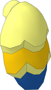 Minifig Arm Bird Wing with Yellow and Blue Feathers Pattern