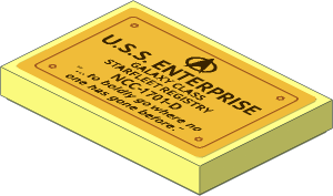 Tile  2 x  3 with Gold Enterprise Dedication Plate Sticker