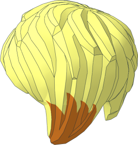 Minifig Hair Short Tousled with Side Part with Orange Locks Pattern