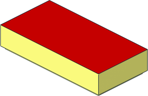 Tile  1 x  2 with Red Top Pattern