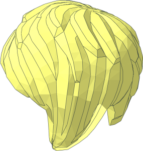 ~Minifig Hair Short Tousled with Side Part, without Patternable Area