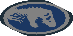 ~Electric Brick  4 x  4 x  0.667 Round - Top with  2 Studs - Jurassic World Logo