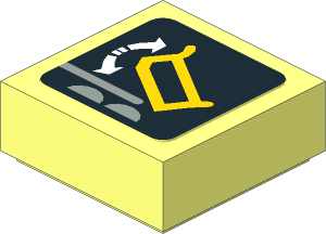 Tile  1 x  1 with Dump Truck and Arrows Sticker