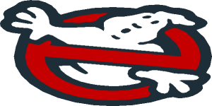 ~Electric Brick  4 x  4 x  0.667 Round - Top with  2 Studs - Ghostbusters Logo