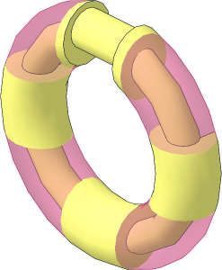 Minifig Life Preserver with Handle with Trans Dark Pink Pattern