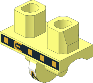 Minifig Hips Black Belt with Buckle Pattern