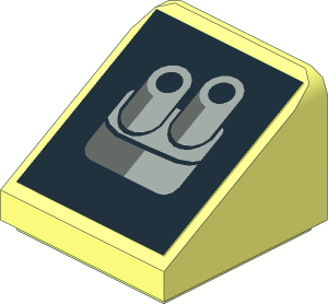 Slope Brick 31  1 x  1 x  0.667 with Twin Exhaust Pipes Right Sticker