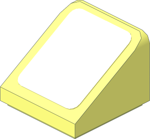 Slope Brick 31  1 x  1 x  0.667 with White Rounded Corners Sticker