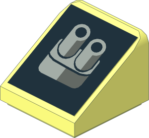 Slope Brick 31  1 x  1 x  0.667 with Twin Exhaust Pipes Left Sticker