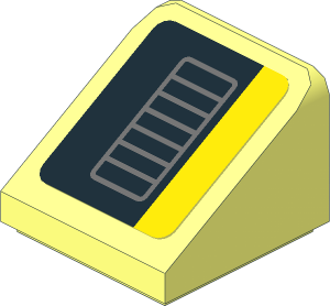 Slope Brick 31  1 x  1 x  0.667 with Dark Grey Exhaust Pipe on Black and Yellow Background Right Sticker