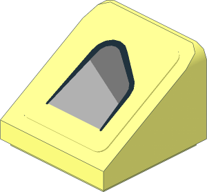 Slope Brick 31  1 x  1 x  0.667 with Black Air Scope on Transparent Background Left Sticker