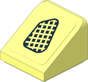 Slope Brick 31  1 x  1 x  0.667 with Black Grille on Transparent Background Right Sticker