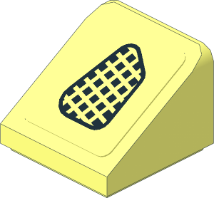 Slope Brick 31  1 x  1 x  0.667 with Black Grille on Transparent Background Left Sticker