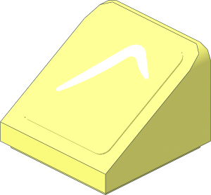 Slope Brick 31  1 x  1 x  0.667 with White Arc on Transparent Background Right Sticker