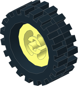 Wheel Rim  8 x 17.5 with Axlehole with Rubber Black Tyre 10/ 60 x 17 Offset Tread