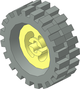 Wheel Rim  8 x 17.5 with Axlehole with Rubber Light Grey Tyre 10/ 60 x 17 Offset Tread