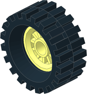 ~Wheel Rim  8 x 18 with 12 Spokes and Peghole with Tyre 12/50 x 16 Offset Tread (Obsolete)