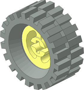 ~Wheel Rim  8 x 17.5 with Axlehole with Rubber Light Grey Tyre 12/ 50 x 16 Offset Tread (Obsolete)