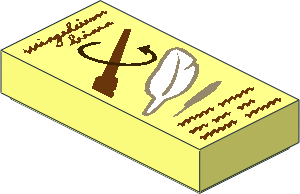 Tile  1 x  2 with "Wingardium Leviosa", Wand, Feather and Text Pattern