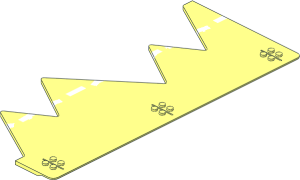 Baseplate 32 x 14 Road Jagged Edge with Dividing Line Right Pattern