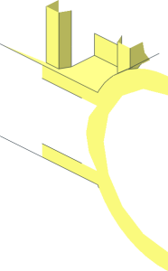 ~Technic Cross Block  2 x  5 (Axle/Pin) with Perpendicular Hole for Worm Gear 6L - Quarter