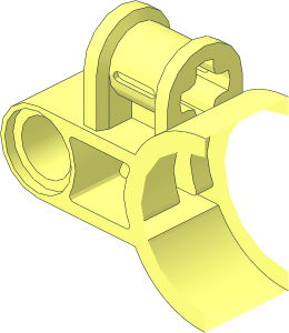 ~Technic Cross Block  2 x  5 (Axle/Pin) with Perpendicular Hole for Worm Gear 6L - Half