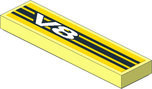 Tile  1 x  4 with Technic Supercar V8 Logo Sticker