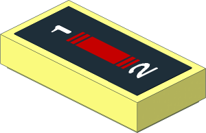 Tile  1 x  2 with Technic Supercar Gearbox 1&2 Black Sticker