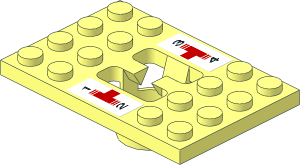 Technic Plate  4 x  6 with 4 Position Gear Shift Gate with Technic Supercar Gearbox 1&2-3&4 White Stickers