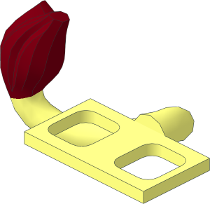 Minifig Tail Lion with Dark Red Tassel Pattern