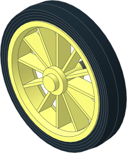 Wheel  8 x 35 with 12 Spokes with Black Tyre  7/ 50 x 36