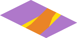 ~Sticker  0.8 x  3.0 with Orange and Yellow Shooting Star, S-Shape -  Fourth Face