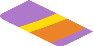 ~Sticker  0.8 x  3.0 with Orange and Yellow Shooting Star, S-Shape - Sixth Face