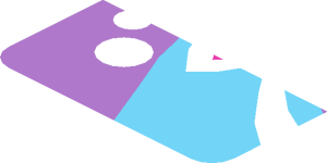 ~Sticker  0.8 x  3.0 with Dark Pink, White and Medium Azure Shooting Star, Z-Shape - Sixth Face